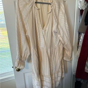 Anthropologie Maeve Cream Lightweight Dress